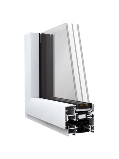 LINEA 75 INDUSTRY CLICK-ON: finestra a battente alluminio a taglio termico