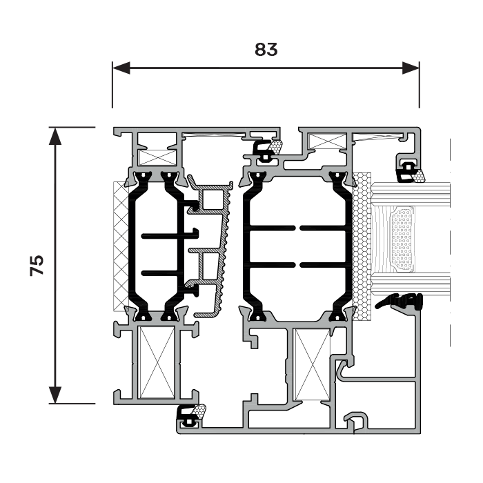 Sezione nodo laterale LINEA 75 | INDUSTRY